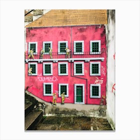 Pink House Porto Canvas Print