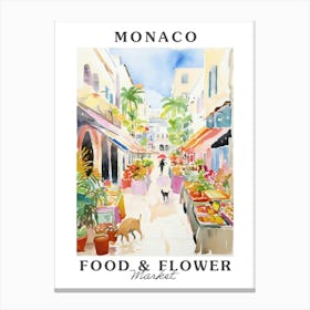 Food Market With Cats In Monaco 2 Poster Canvas Print