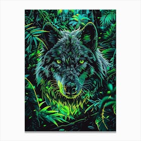 Wolf In The Jungle 6 Canvas Print