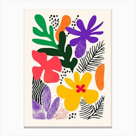 Tropical Floral Print Canvas Print