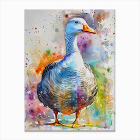 Goose Colourful Watercolour 1 Canvas Print