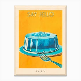 Retro Blue Jelly Vintage Cookbook Inspired 1 Poster Canvas Print
