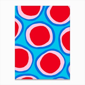 Red And Blue Circles Canvas Print