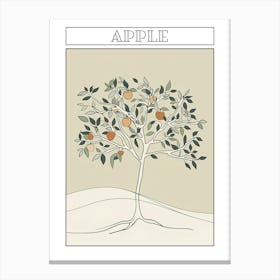 Apple Tree Minimalistic Drawing 3 Poster Canvas Print
