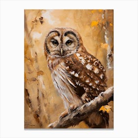 Boreal Owl Painting 3 Canvas Print