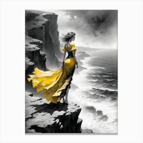 Woman On A Cliff Canvas Print