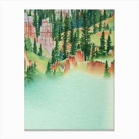 Bryce Canyon National Park United States Of America Water Colour Poster Canvas Print