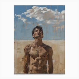 Man In Desert - S 1 Canvas Print