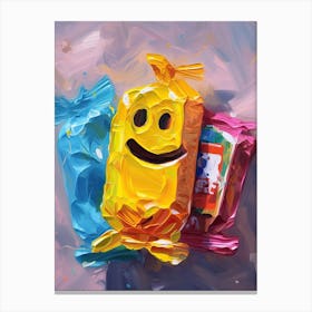 Smiley Face Oil Painting 1 Canvas Print
