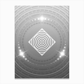 Geometric Glyph in White and Silver with Sparkle Array n.0136 Canvas Print