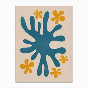 Coral With Flowers Canvas Print