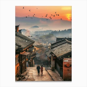 Sunset In Jiangsu Canvas Print