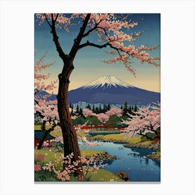 Cherry Blossoms In Fuji Canvas Print