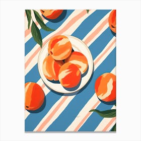 Peaches Fruit Summer Illustration 4 Canvas Print