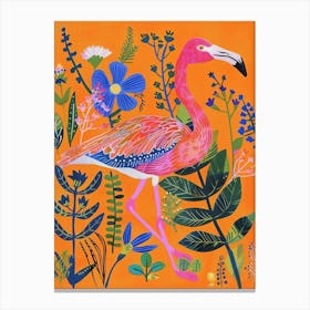 Spring Birds Flamingo 2 Canvas Print