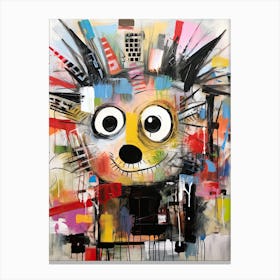 Vibrant Vignettes: Hedgehog Basquiat style Canvas Print