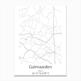 Galmaarden,Belgium Minimalist Map Canvas Print