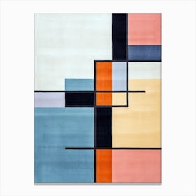 Quantum Quilt: Abstract Mid-Century Patchwork Canvas Print