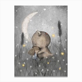 Teddy Bear Good Night Hug Canvas Print