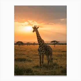 Sunset Giraffe 2 Canvas Print