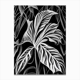 Cardamom Leaf Linocut 1 Canvas Print