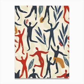 People Dancing Pattern Canvas Print