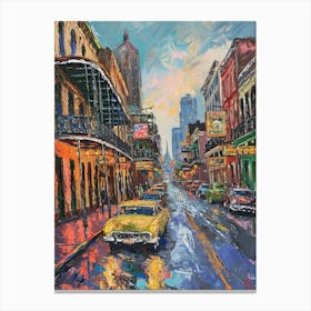 Retro New Orleans Brushstroke Painting Canvas Print