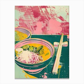 Japanese Food Duotone Silkscreen 1 Canvas Print