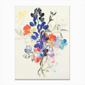 Bluebonnet 6 Collage Flower Bouquet Canvas Print