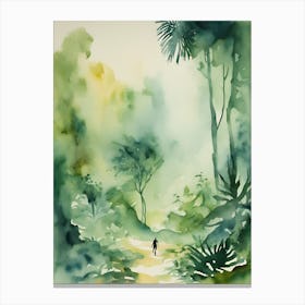 Abstract Watercolor Landscape Solitary Figure 1 Canvas Print