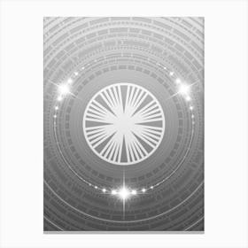 Geometric Glyph in White and Silver with Sparkle Array n.0308 Canvas Print