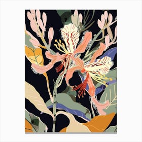 Colourful Flower Illustration Honeysuckle 4 Canvas Print