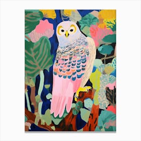 Maximalist Animal Painting Owl 4 Canvas Print