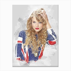 Taylor Swift Singer Painting Canvas Print
