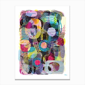 I ❤️ CMYK Halftones in Cyan, Magenta, Yellow, and Black #2. Canvas Print