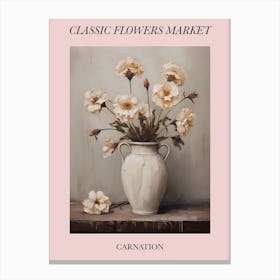 Classic Flowers Market Carnation Floral Poster 4 Canvas Print