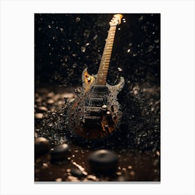 Electric Guitar In Water Canvas Print