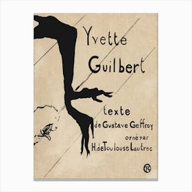 Yvette Guilbert (1894), 2, Henri de Toulouse-Lautrec Canvas Print