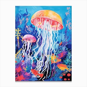 Jelly Fish Pop Art Retro Inspired 1 Canvas Print