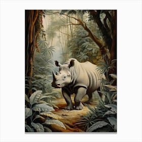 Rhino Exploring The Forest 11 Canvas Print