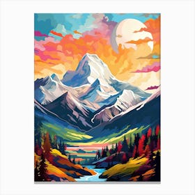 Mountain Landscape Painting Canvas Print