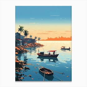 Phu Quoc, Vietnam, Flat Illustration 2 Canvas Print