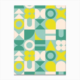 Tropics Mid Century Retro Geometric Shapes Canvas Print