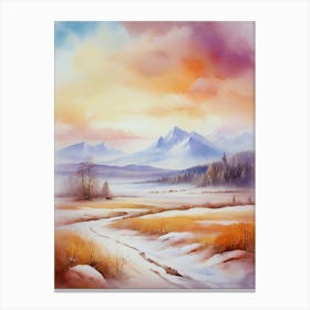 Landscape Watercolor Painting 2 Canvas Print