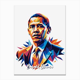 Barack Obama Portrait WPAP Pop Art Canvas Print