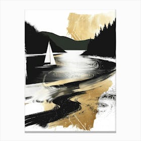 Sailboat On The Lake 3 Canvas Print