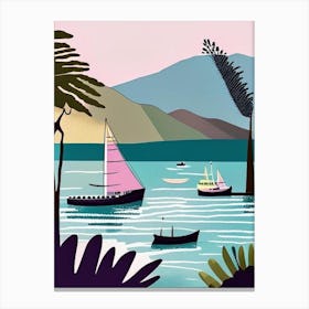 Lake Atitlán Guatemala Muted Pastel Tropical Destination Canvas Print
