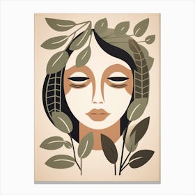 Woman With Leaves 7 Canvas Print