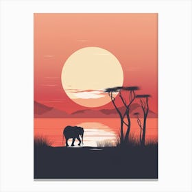 Elephant Minimalist Abstract 1 Canvas Print