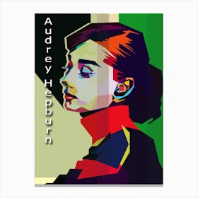 Audrey Hepburn Beauty Actress Pop Art Wpap Canvas Print